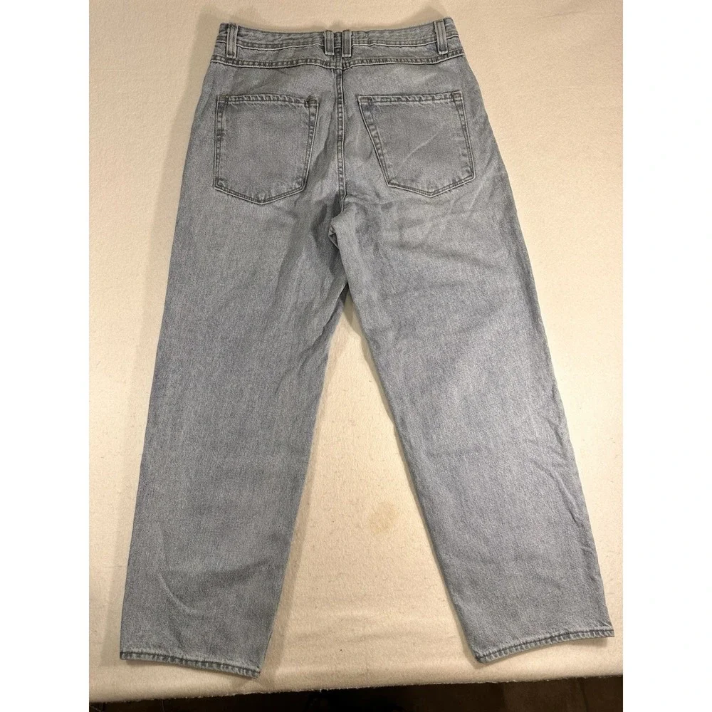 Empyre Men's Straight Jeans Blue Light Wash Denim Cotton 5-Pocket Logo Mid Rise